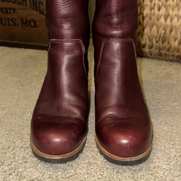 SOREL WOMEN'S FIONA OTK LUX Over the Knee Leather Boot Wine Burgundy Size 7 - Picture 10 of 14